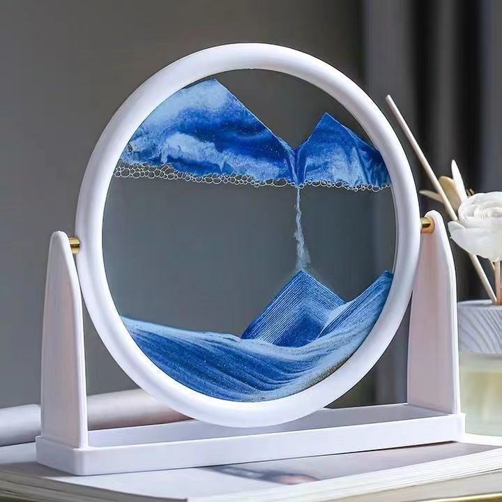 流沙画摆件自动翻转3d可旋转新款山水沙漏轻奢卧室简约高档次个性