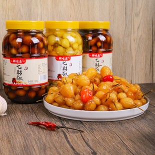 广西特产七彩泡椒酱香爽脆开胃下饭菜灯笼椒五彩椒开盖即食下饭菜