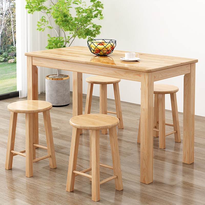 实木桌椅快餐桌拉面馆小吃店吃饭桌长方形早餐桌小户型家用桌凳