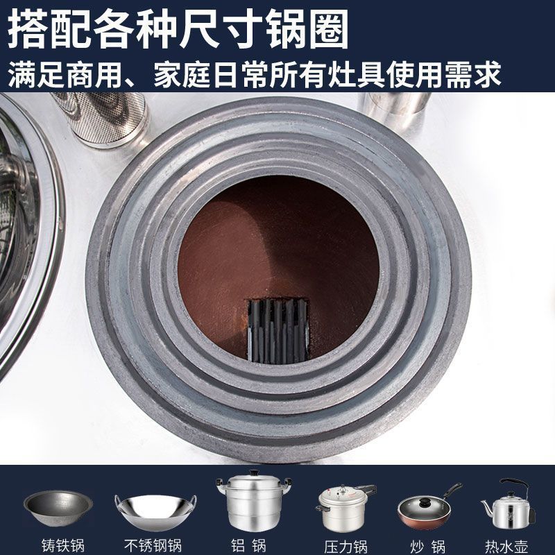 柴火炉灶新款双锅双灶台烧木柴家用不锈钢移动大铁锅土灶台带锅圈