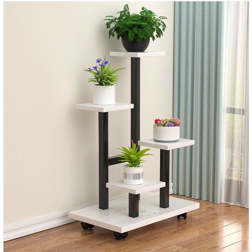 铁艺花架子可移动带轮新款家用客厅落地花盆架阳台多层养花置物架