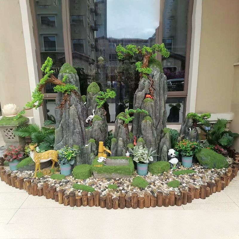 新品仿真假山石头造景观干山室内布景观别墅庭院布置室外鱼池摆件