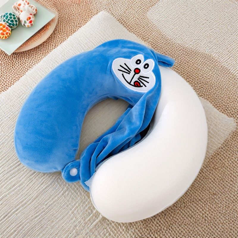 叮当猫u型枕卡通记忆棉护颈学生旅行脖子靠枕飞机颈椎枕睡觉u形枕