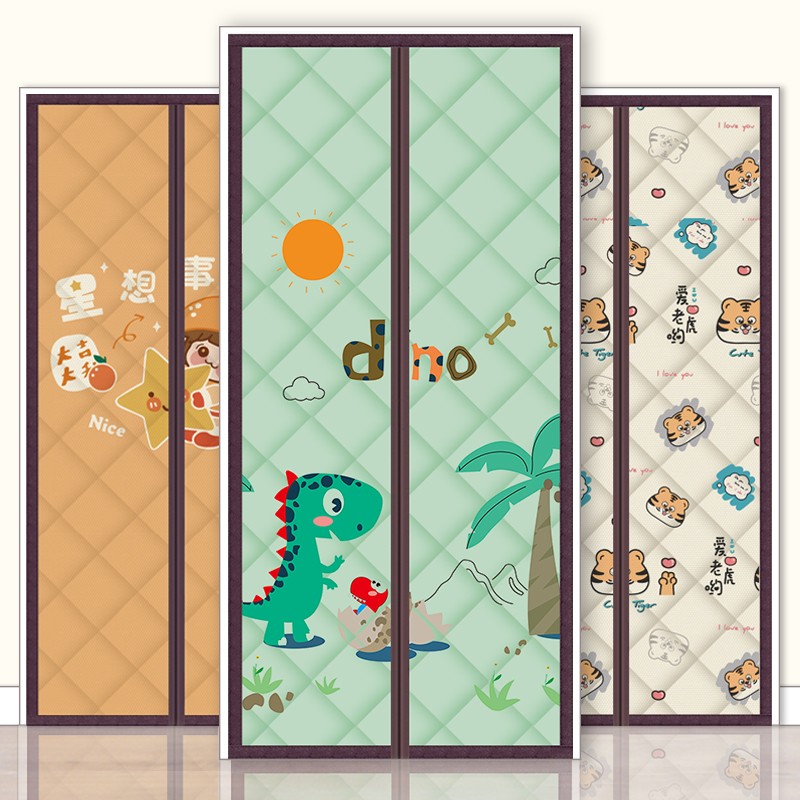 看了又看棉门帘防风保暖冬季防冷气卧室免打孔家用隔断帘磁吸挂帘