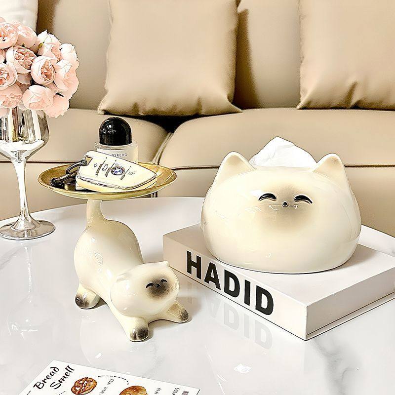 高颜值可爱点心水果盘简约家用客厅玄关门口收纳摆件置物托盘颜值