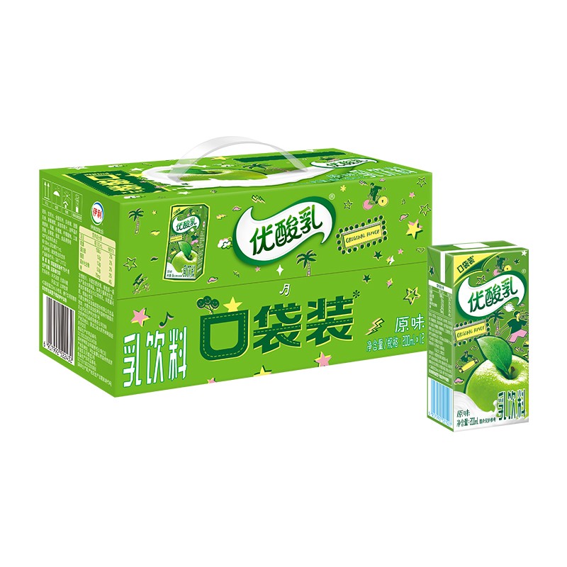 【8月产】伊利优酸乳新老包装随机发原味200ml*12盒