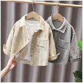 衬衣秋季 男童春秋款 男宝宝秋装 痞帅灯芯绒外套儿童男童装 上衣 衬衫