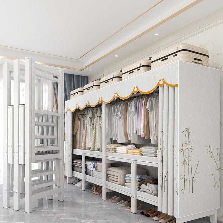 一体式免安装简易布衣柜出租房用卧室家用加厚加粗全钢架结实耐用