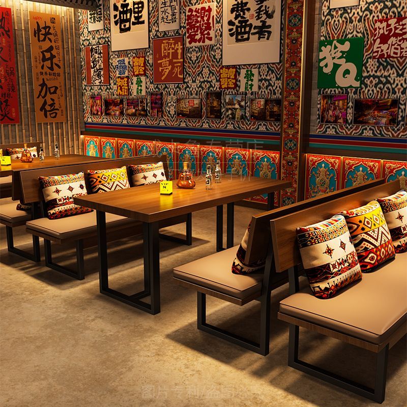 民谣集酒吧卡座沙发小酒馆咖啡厅主题餐厅茶楼清吧餐吧民族风桌椅