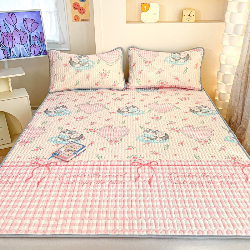 新款乳胶凉席亲肤学生宿舍单人可爱印花凉席