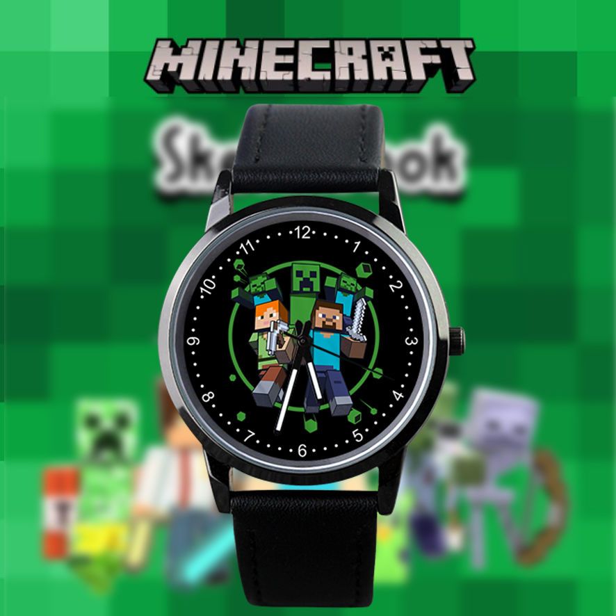 我的世界手表Minecraft苦力怕Dream末影龙简约中学生防水石英腕表