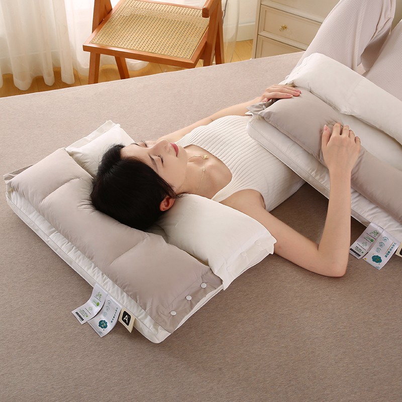 全棉护颈枕护颈牵引枕不压脸不压耳全棉枕头单人枕芯家用成人枕头