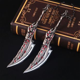 瓦罗兰特 无畏契约 洪荒怒焰双斩烈焰淬刃武器模型合金玩具摆件