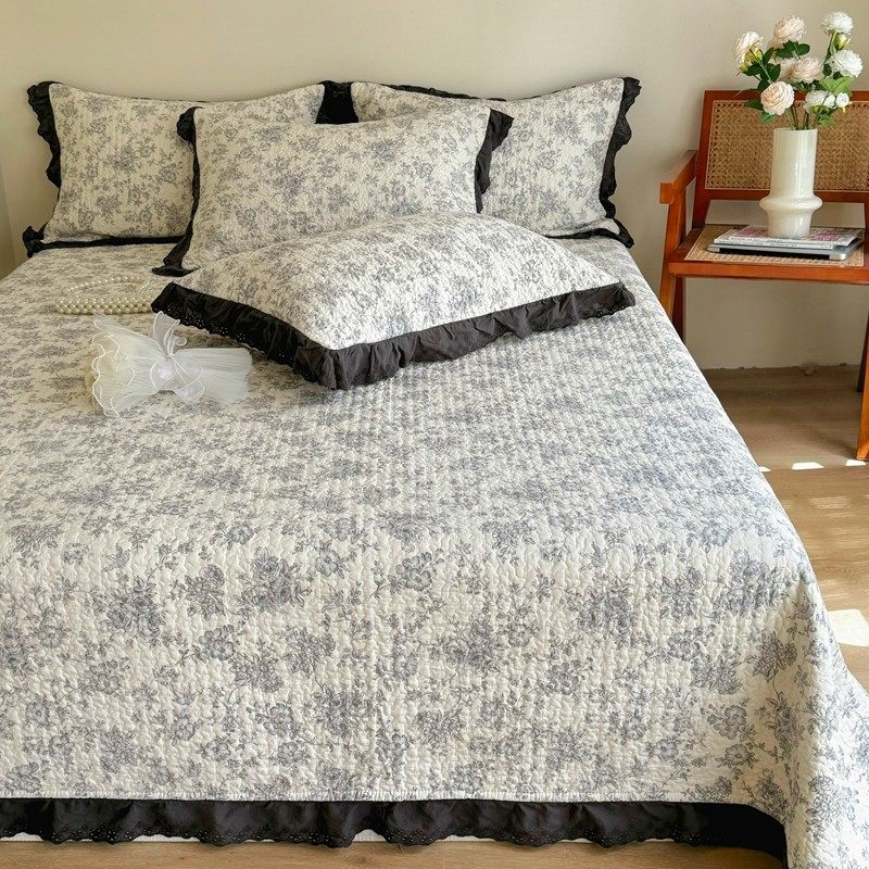 法式复古全棉四季纯棉舒适轻奢加厚小碎花夹棉床盖榻榻米床单绗缝,床上用品,床盖,淘宝优惠券,粉丝福利购,淘宝优惠卷