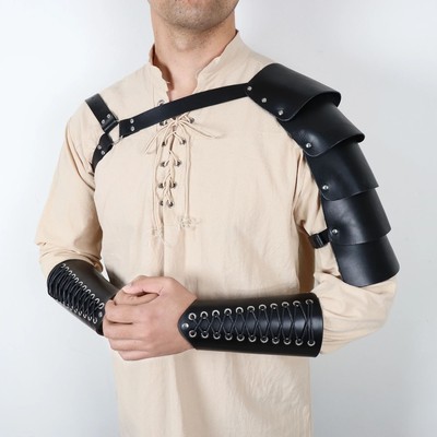 Medieval Shoulder Armor Vintage Embossed Sword Belt Bag Viki