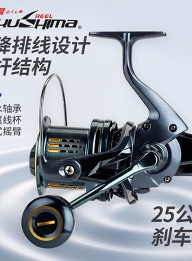 TOKUSHIma/德岛DG纺车轮大物远投轮全金属无间隙1万沙滩远投渔轮