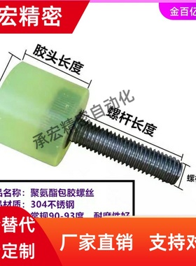 SLSM压块SSLM聚氨酯防撞头外螺纹缓冲压头螺丝螺杆止动螺栓SLLM20