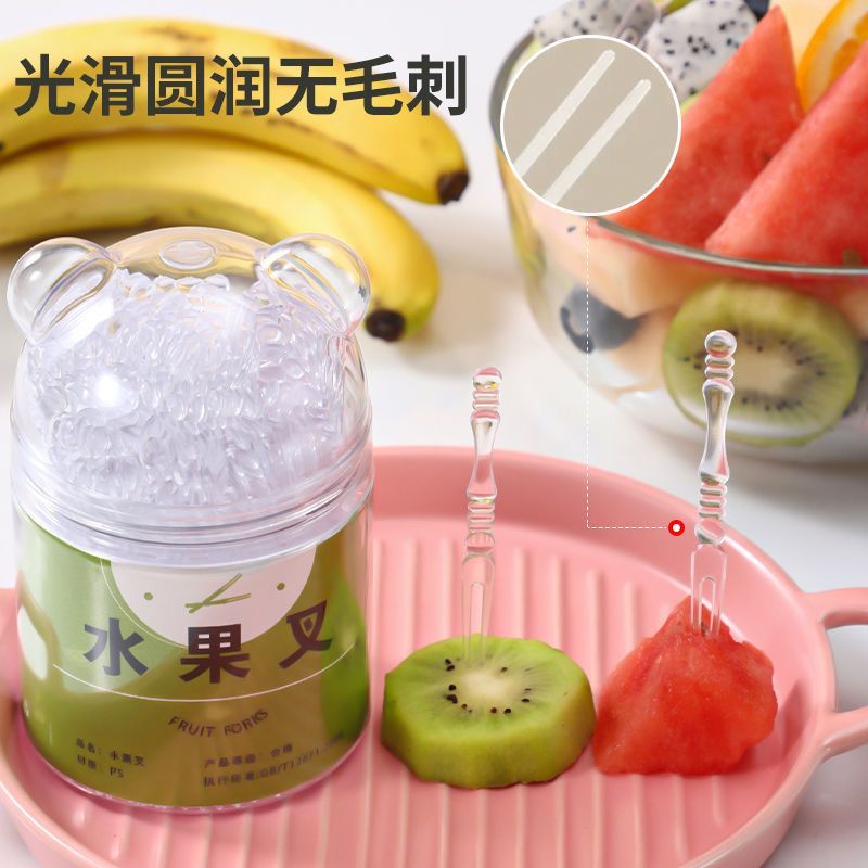 食品级加厚加硬一次性水果叉罐装图片