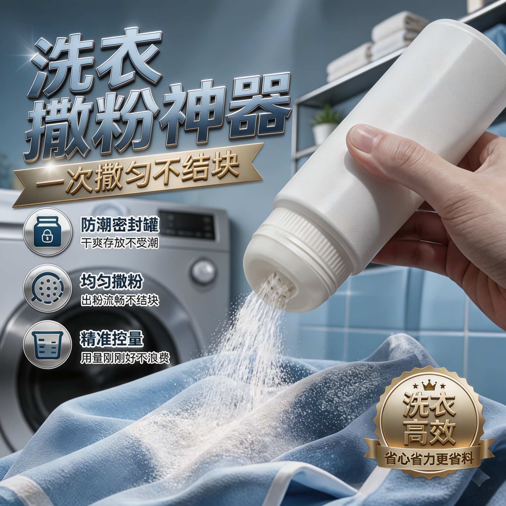 洗衣粉均匀撒粉密封大容量收纳罐