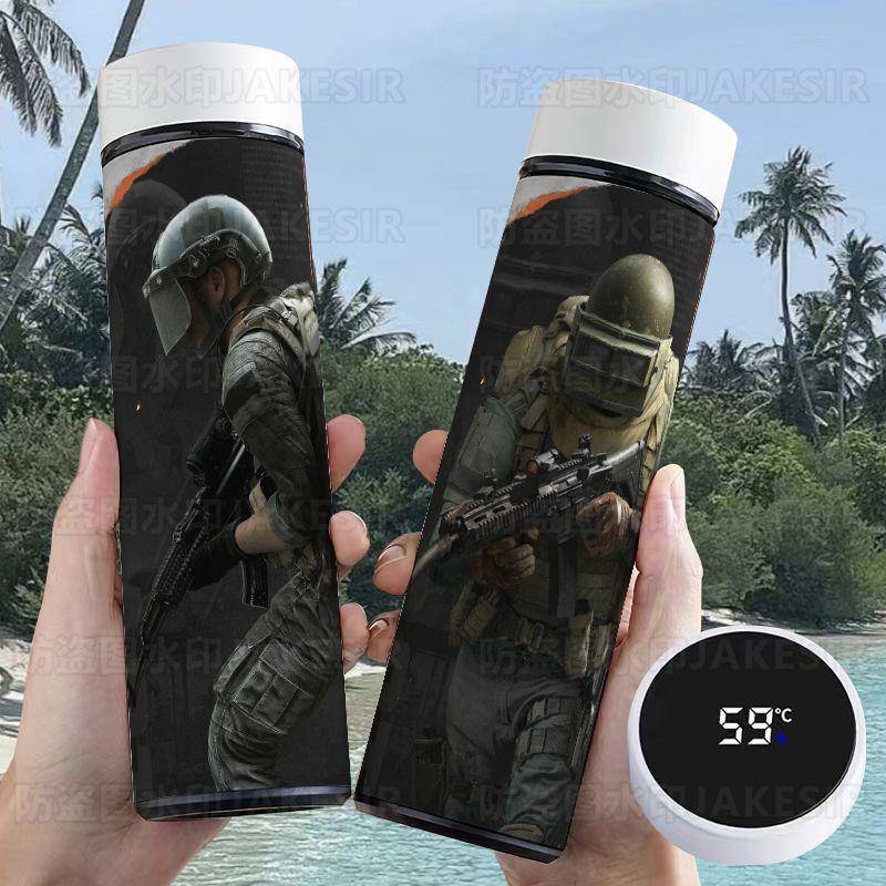 暗区突围水杯暗区突围周边智能保温杯大容量不锈钢便携高颜值测温