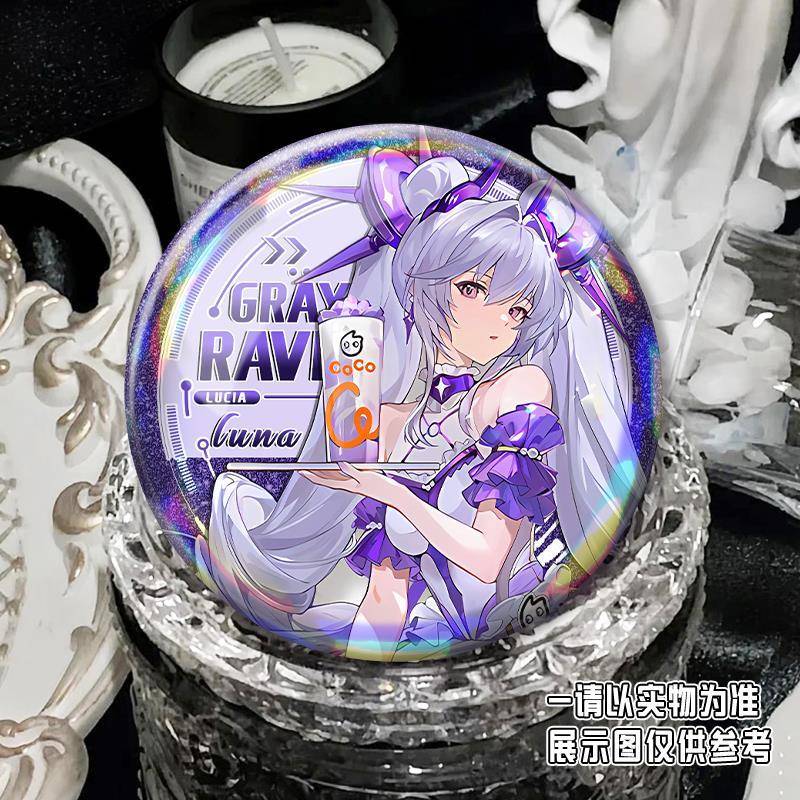 爆款战双帕弥什coco联名徽章吧唧露娜露西亚素面镭射谷子胸针摆件