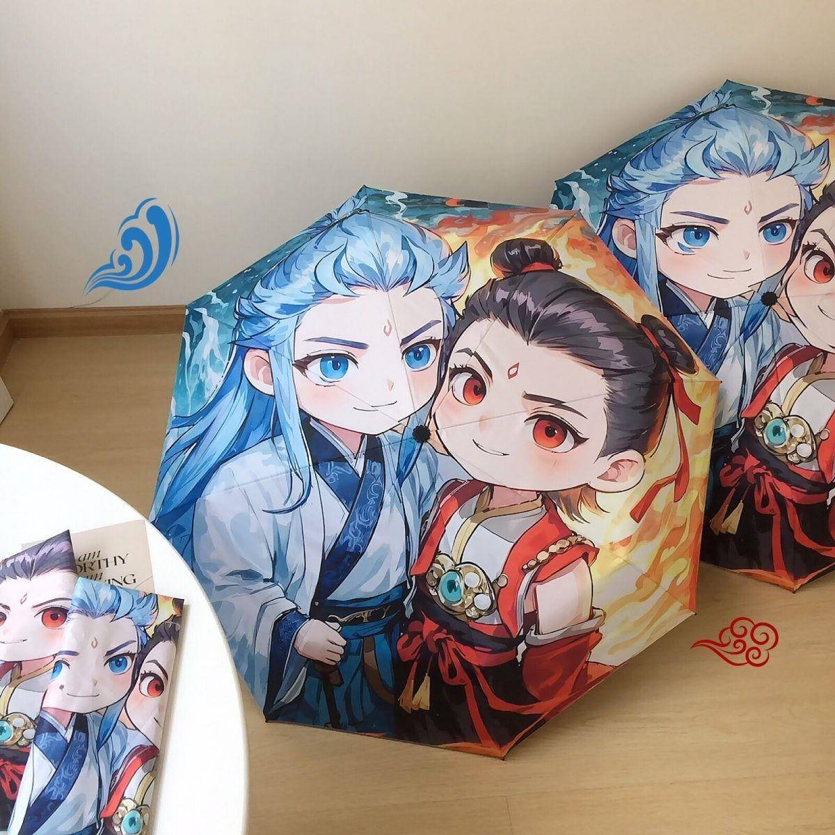 哪吒2魔童闹海周边哪吒敖丙全自动雨伞女晴雨两用动漫防晒伞学生