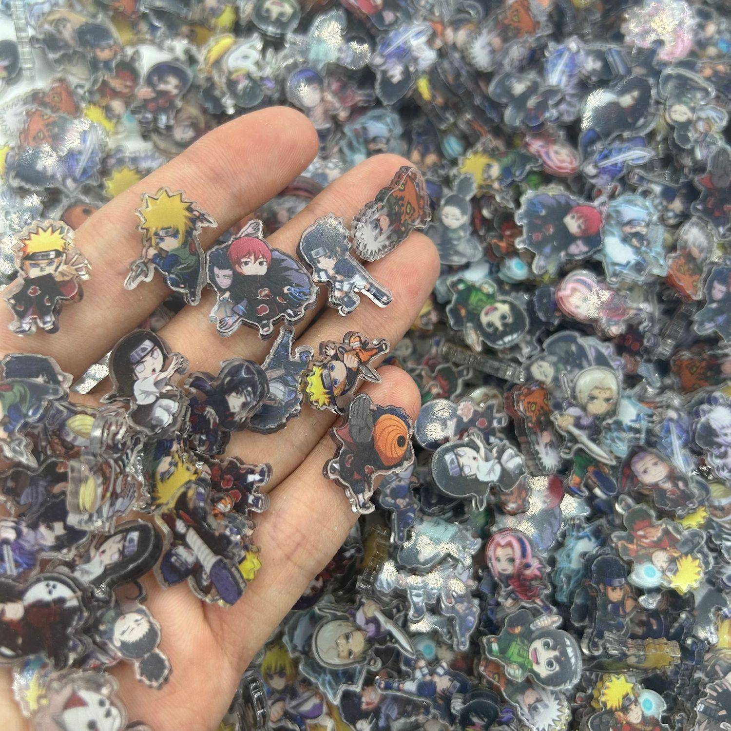 新款火影忍者2cm贴片卡通动漫双面膜透亚克力片DIY贴片cos道具