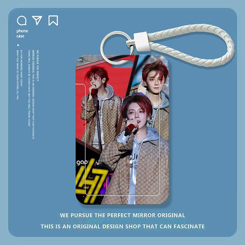 鹿晗帅气明星滑盖卡套饭卡公交卡身份证件保护套门禁校园卡