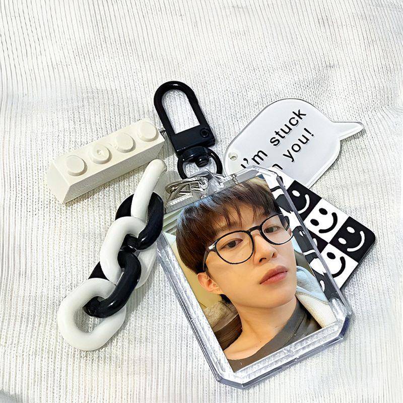 新款范丞丞diy定制亚克力扣照片相框钥匙扣链条新款小众简约挂件