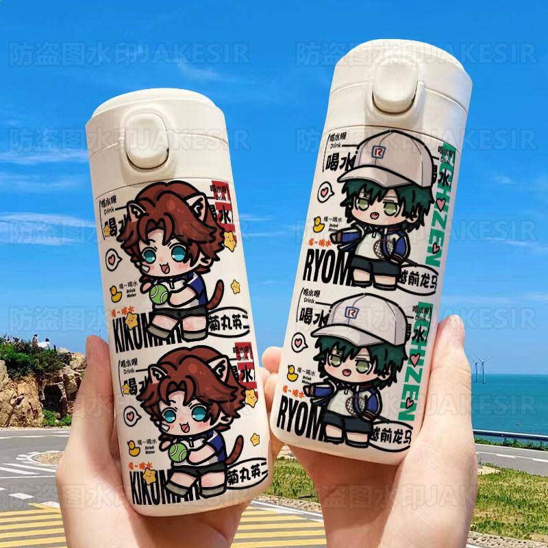 网球少年越前龙马水杯子保温杯大容量不锈钢便携ins高颜值水壶女