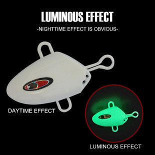 厂家批发深海炎月铁板鱼饵夜光路亚饵渔具配件仿生夜光章鱼假饵