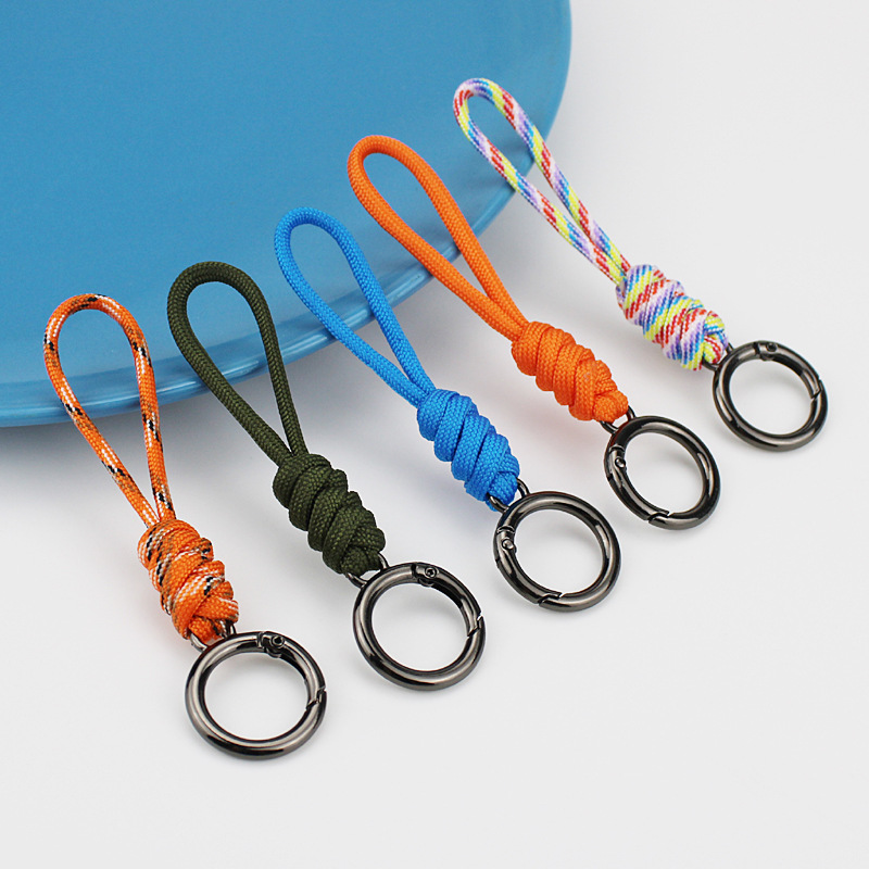 新款钥匙扣挂绳防丢指环扣创意编织伞绳钥匙防掉快拆扣汽车锁匙链