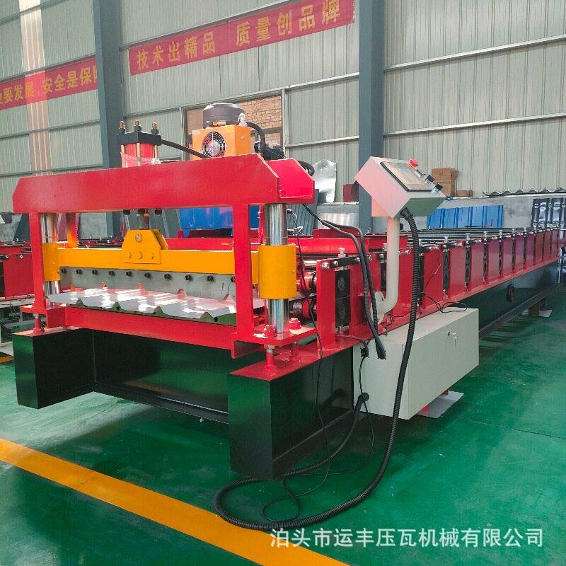彩钢瓦设机备840型剪导柱彩钢全自动压瓦厂家切铁皮屋840顶瓦压机