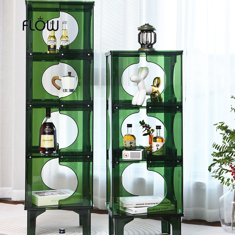 ins网红透明亚克力边柜现代简约PC床头柜北欧设计师客厅储物柜