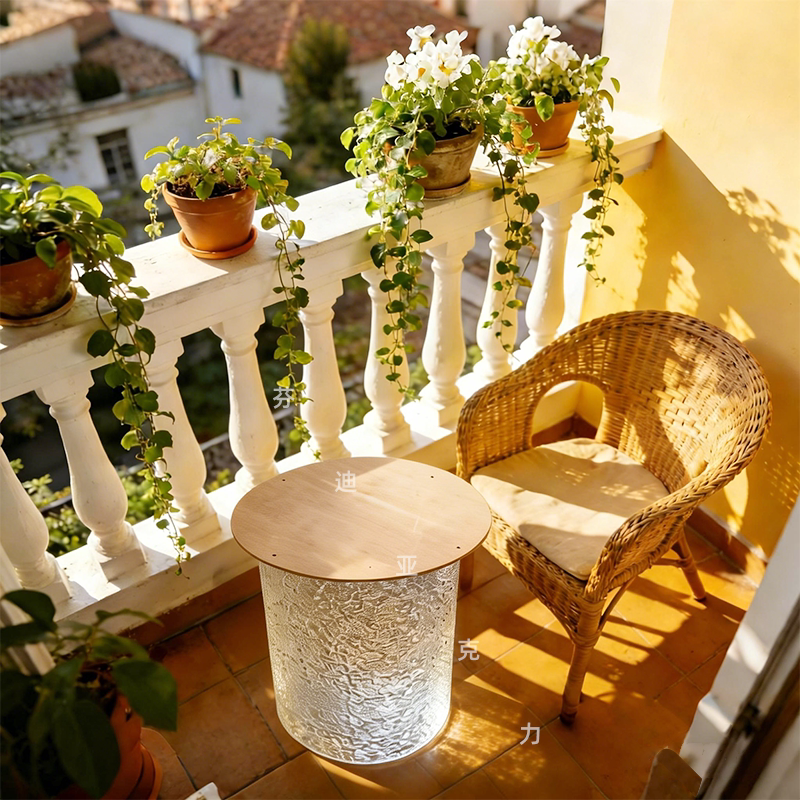 石头水波纹亚克力圆形桌子云朵板彩色石头纹双面纹装饰板定制