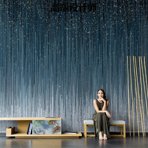 北欧现代艺术星光条纹渐变壁画