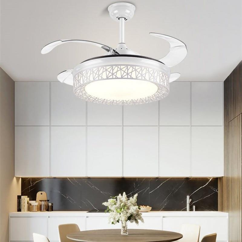 隐形风扇灯现代简约卧室餐厅风扇灯客厅家用电扇一体风扇吊灯