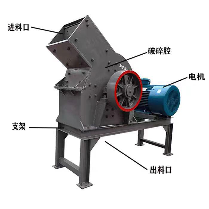 家用电锤式破碎机混凝土建筑垃圾石料石块水泥块制砂机石灰石破碎