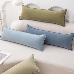 雪尼尔抱枕腰靠长条沙发客厅腰枕靠枕套长方形床头床上靠垫靠背垫