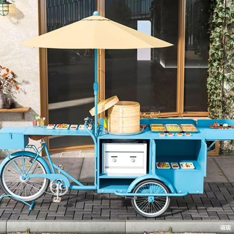 铁艺可移动网红糯米饭摆摊车可折叠手推车夜市小推车小吃置物餐车