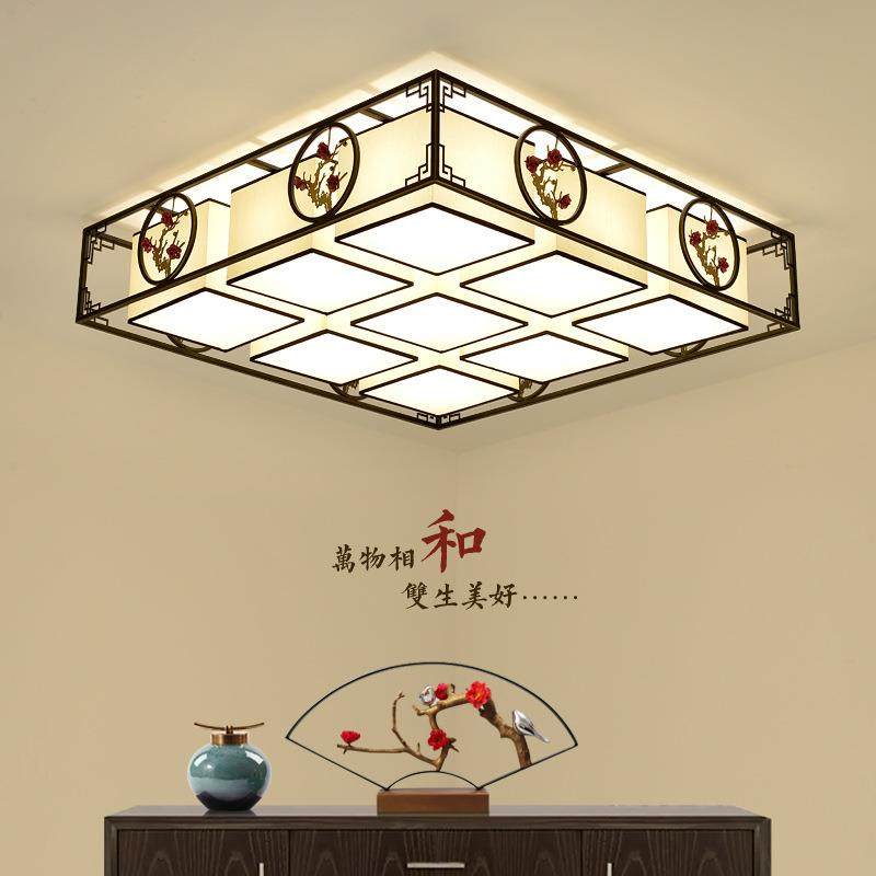 新中式雕花吸顶灯现代简约led灯具客厅灯铁艺卧室餐厅灯饰