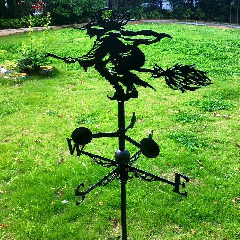 户外花园草坪装饰金属工艺品挂墙地插两用路标铁艺插件方向标