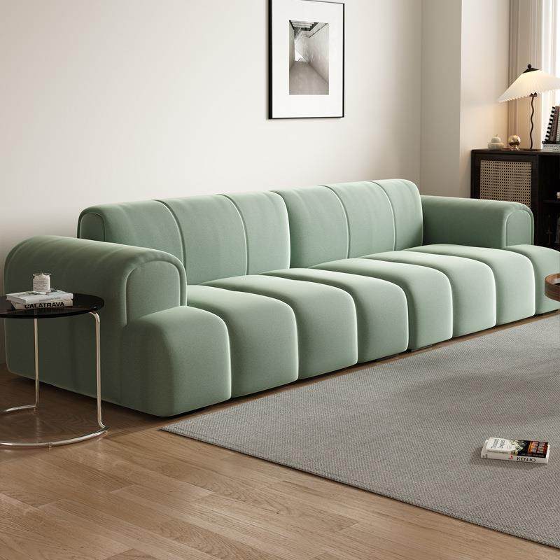 钢琴键沙发意式极简奶油风豆腐方块客厅大小户型猫抓布艺家居