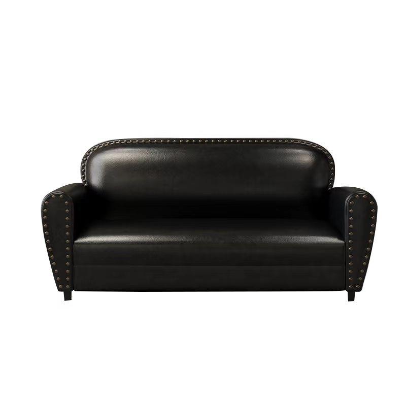 cs小户型办公室商用沙发休闲黑色单双人三人直排休息区接待会客组