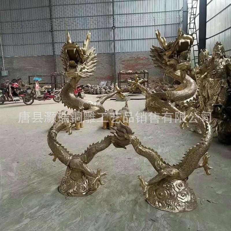 铸铜铜龙雕塑户外大型铸铜双龙戏珠十二生肖铜雕龙摆件