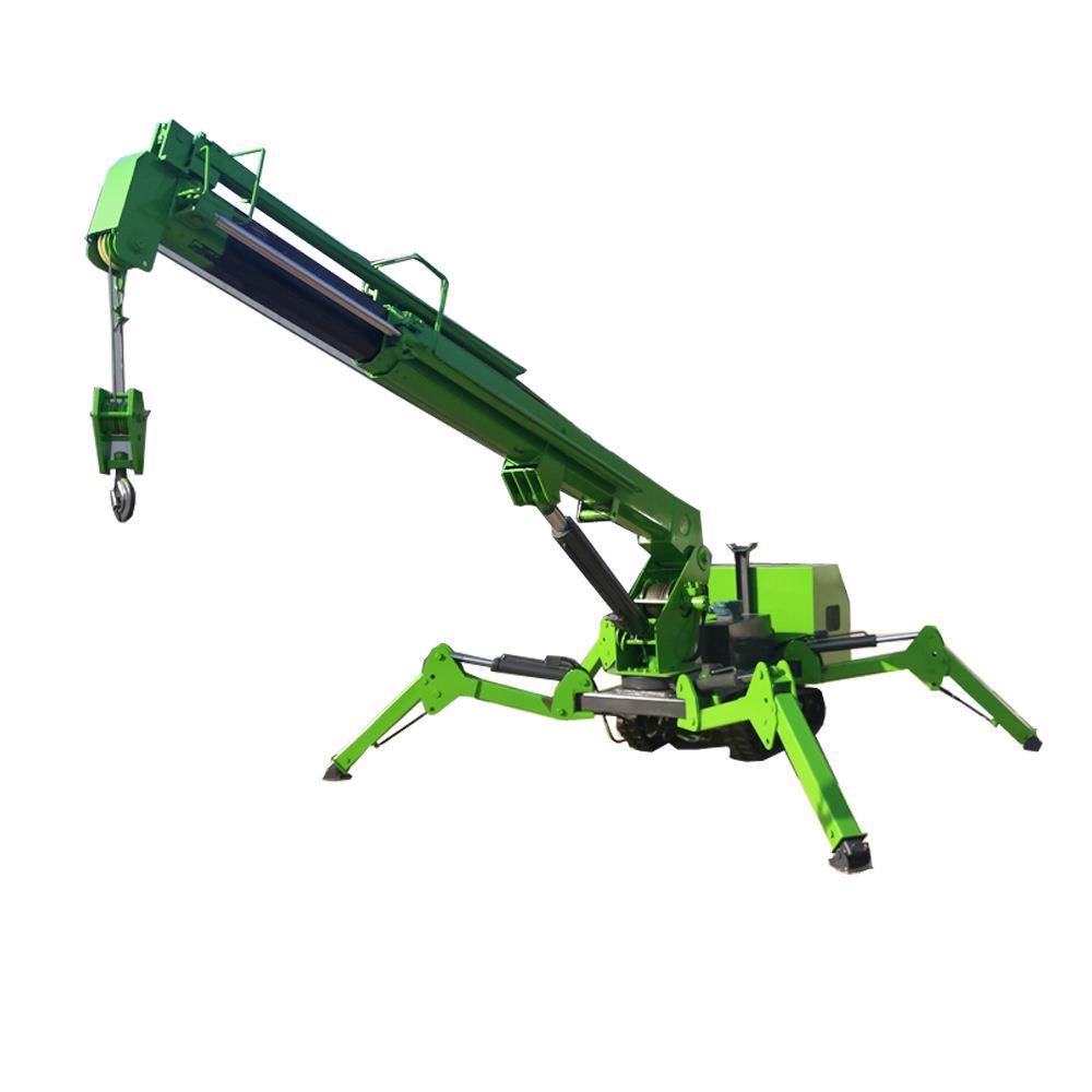 移动式小型吊车遥控载重行走履带蜘蛛吊机3吨蜘蛛折臂吊机