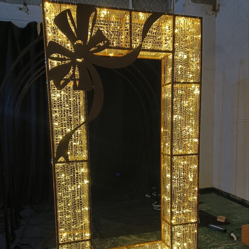 LED圣诞过街灯相框LED跨街灯工程亮化节日装饰景观造型灯