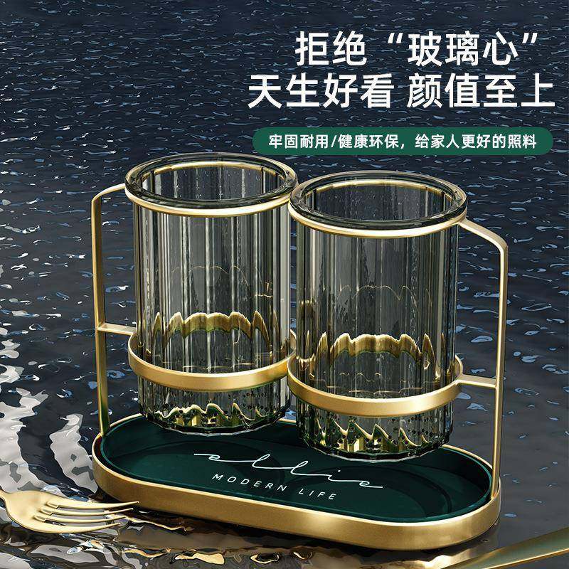 轻奢筷子置物架壁挂家用筷子筒厨房家庭新款沥水收纳盒筷子篓芳素