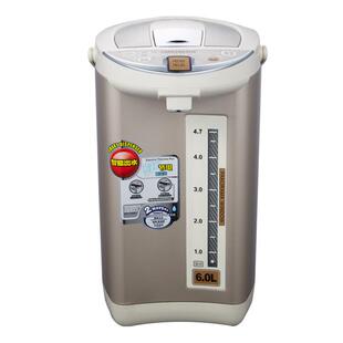 厂销致林3026电热开水瓶304不锈钢六段保温灰黄色6L电热水壶安全