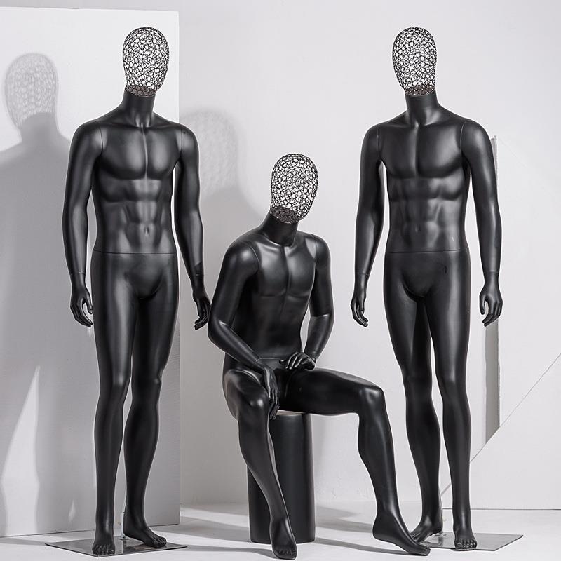 钢丝头高档男模特道具全身服装展示架男装服装店橱窗假人模特架